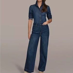 Donna Karan Dark Blue Flare Jeans